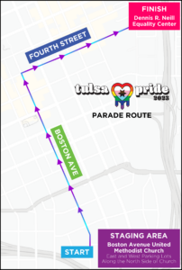 Tulsa Pride 2023 Parade Route